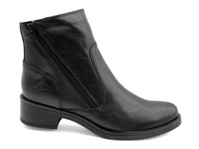 Bota Cano Curto Feminina de Couro Via Paula 4096 Fecho Duplo Bota Cano Curto Feminina de Couro Via Paula 4096 Fecho Duplo