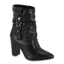 Bota Cano Curto Feminina Salto Alto Conforto Vizzano 3105102