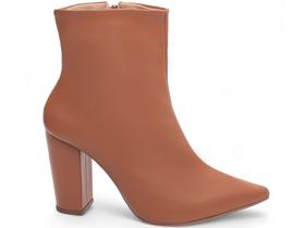 Bota Cano Curto Feminina Salto Alto Grosso Verniz ou Napa