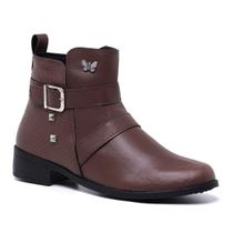 Bota Cano Curto Feminina Sola Flat Leve Conforto Dia a Dia Bota Cano Curto Feminina Sola Flat Leve Conforto Dia a Dia