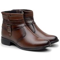 Bota Cano Curto Feminino Com Zipper - MKSHOES