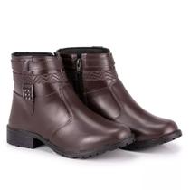 Bota Cano Curto Feminino Com Zipper Ref202