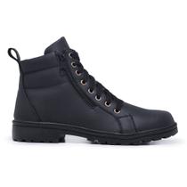 Bota Cano Curto Feminino Confortável Com Zíper Preto Bota Cano Curto Feminino Confortável Com Zíper Preto