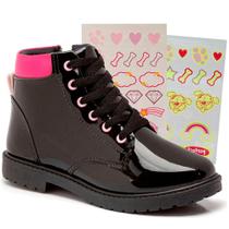 Bota cano curto infantil rock mini com adesivo klin ref: 175060 22/27