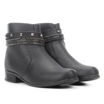 Bota Cano Curto Look Fashion Multi Tiras Feminina