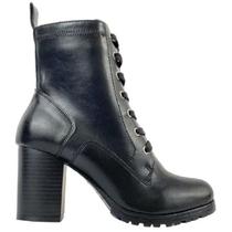 Bota Cano Curto Mooncity Salto Alto Feminino - Preto