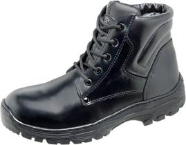 Bota Cano Curto Padrão Force Couro Alto Brilho Borzeguim Tamanho: 39Cor:Preto