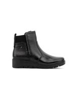 Bota Cano Curto Pegada Anabela Amortech Couro Preto