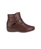 Bota Cano Curto Piccadilly Anabela Médio Marrom Bota Cano Curto Piccadilly Anabela Médio Marrom