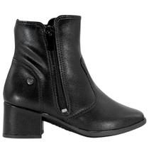 Bota Cano Curto Pink Cats Salto Bloco Elegance Comfort