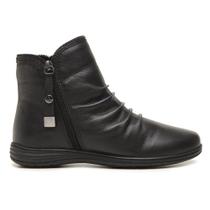 Bota Cano Curto Preta Rasteira Feminina 703