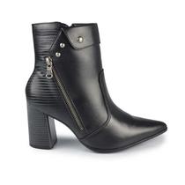 Bota Cano Curto Ramarim Feminina Salto Bloco Alto 2558131 Preto