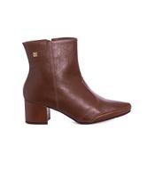 Bota Cano Curto Ramarim Salto Bloco Couro Marrom Bota Cano Curto Ramarim Salto Bloco Couro Marrom