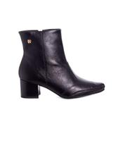 Bota Cano Curto Ramarim Salto Bloco Couro Preto Bota Cano Curto Ramarim Salto Bloco Couro Preto