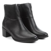 Bota Cano Curto Ramarim Salto Grosso Bico Fino Feminina