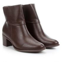 Bota Cano Curto Ramarim Salto Grosso Bico Fino Feminina Bota Cano Curto Ramarim Salto Grosso Bico Fino Feminina