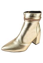 Bota Cano Curto Rosa Chic Calçados Bico Fino Salto Alto Zíper Brilho Strass Feminino Dourado Bota Cano Curto Rosa Chic Calçados Bico Fino Salto Alto Zíper Brilho Strass Feminino Dourado