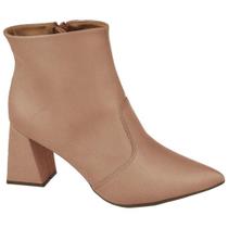 Bota Cano Curto Salto Bloco Baixo Napa Bebece T4316-021 Bota Cano Curto Salto Bloco Baixo Napa Bebece T4316-021