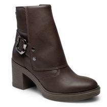 Bota Cano Curto Salto Bloco Mississipi J1042 Feminina - Cafe