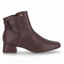 Bota Cano Curto Salto Medio Piccadilly 160118 Feminina - Marrom Bota Cano Curto Salto Medio Piccadilly 160118 Feminina - Marrom