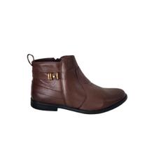 Bota cano curto tiras e fivela kauany couro