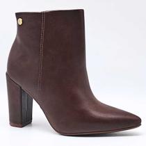 Bota Cano Curto Vizzano Feminina Salto Grosso Alto Elegante 3105.100