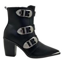 Bota Cano Curto Western Country Com Fivelas Vizzano 3070.114 Bota Cano Curto Western Country Com Fivelas Vizzano 3070.114