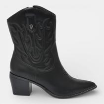Bota Cano Curto Western Via Marte Napa Preta Bota Cano Curto Western Via Marte Napa Preta