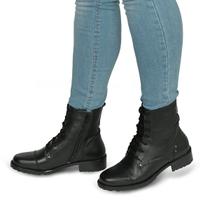 Bota Cano Curto Ziper Lateral Em Couro Preto