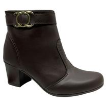 Bota Cano Curto Ziper Salto Quadrado Fivela Premium Bota Cano Curto Ziper Salto Quadrado Fivela Premium