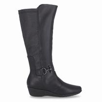 Bota Cano Longo Anabela Piccadilly 143251 Feminina - Preta Bota Cano Longo Anabela Piccadilly 143251 Feminina - Preta