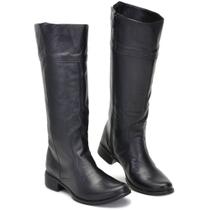 Bota Cano Longo com Salto Baixo Feminina Montaria Rodeio Fazenda Rancho Couro Legitimo cor PRETA Bota Cano Longo com Salto Baixo Feminina Montaria Rodeio Fazenda Rancho Couro Legitimo cor PRETA