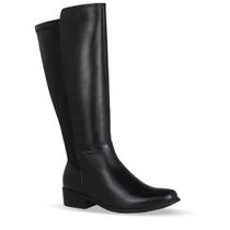 Bota Cano Longo Couro Atanado Napoli Preto Lycra Tamanho:34Cor:Preto