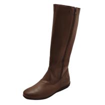 Bota Cano Longo Flat Couro de Carneiro Caramelo