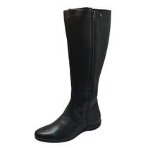 Bota Cano Longo Flat Couro de Carneiro Preto Bota Cano Longo Flat Couro de Carneiro Preto