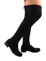 Bota Cano Longo Over The Knee Feminina Salto Baixo Bico Redondo