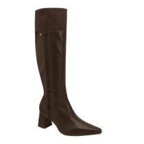Bota Cano Longo Salto Alto Piccadilly 764031-1 Feminina - Cacau