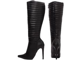 Bota Cano Longo Salto Alto Stiletto Bico Fino Feminina 12cm Bota Cano Longo Salto Alto Stiletto Bico Fino Feminina 12cm