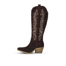 Bota Cano Longo Texana Country Camurça Marrom - Valência