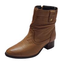 Bota Cano Médio Couro de Carneiro Caramelo Bota Cano Médio Couro de Carneiro Caramelo