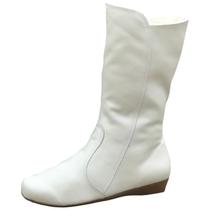 Bota cano médio em couro legítimo forrada em lã térmica Bota cano médio em couro legítimo forrada em lã térmica