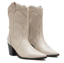 Bota Cano Médio Western - Ivy, Off White