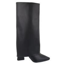 Bota Capa Em Napa com Salto Alto Geométrico 23017 Flor da Pele Bota Capa Em Napa com Salto Alto Geométrico 23017 Flor da Pele