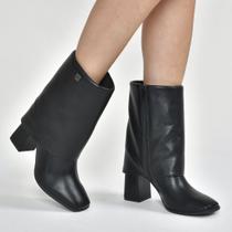 Bota Capa Via Marte Salto Alto Grosso Bico Quadrado Cano Med 248-005-01