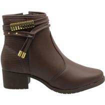 Bota Casual Cano Curto Moleca Salto Grosso Elegante Feminina Bota Casual Cano Curto Moleca Salto Grosso Elegante Feminina