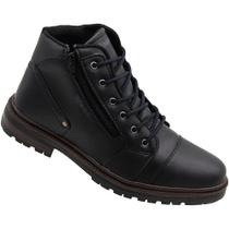 Bota Casual Coturno Wonder Resistance Cano Curto Cadarço E Zíper Masculina