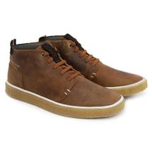 Bota Casual Couro Masculina Solado Natural Borracha Amaração Cano Curto Confortável Básica Marrom - Franca Griffe