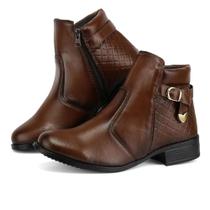 Bota Casual Feminina Cano Curto Coturno Tipo Botinha Social Bota Casual Feminina Cano Curto Coturno Tipo Botinha Social