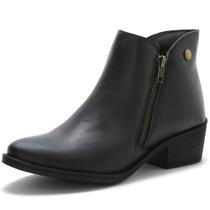 Bota Casual Feminina JCL STORE Cotruno Salto Baixo Zíper Dia a Dia Conforto Country Chelsea