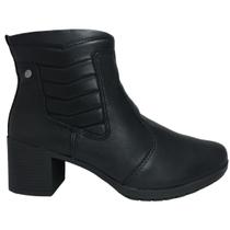 Bota Casual Feminina Ultra Conforto Cano Curto Salto Baixo Zíper Campesi L9222